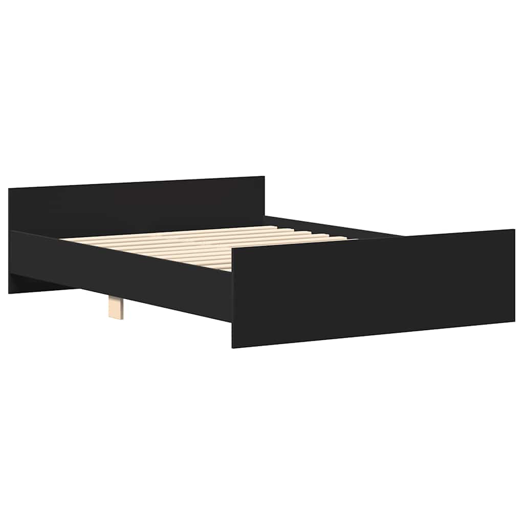 Giroletto con Testiera e Pediera-Struttura Letto Nero 150x200 cm