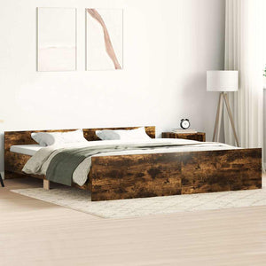 Giroletto con Testiera e Pediera Rovere Fumo 160x200 cm 3203765