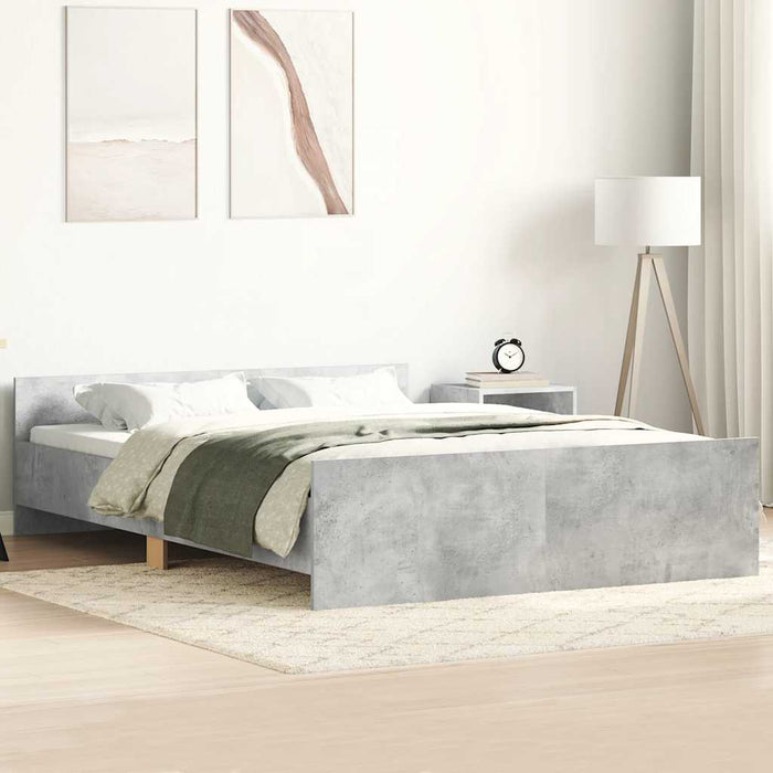 Giroletto con Testiera e Pediera Grigio Cemento 140x190 cm 3203785