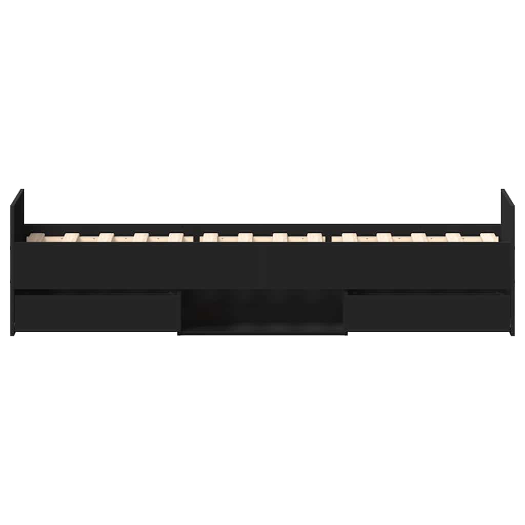 Giroletto con Testiera e Pediera Nero 90x200 cm 3203804