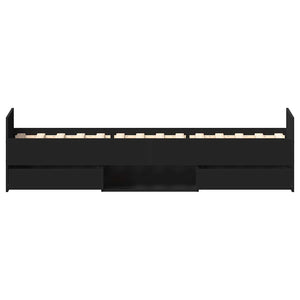 Giroletto con Testiera e Pediera Nero 90x200 cm 3203804