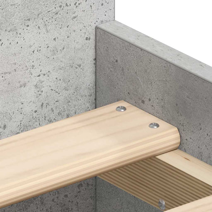 Giroletto con Testiera e Pediera Grigio Cemento 90x200 cm 3203806