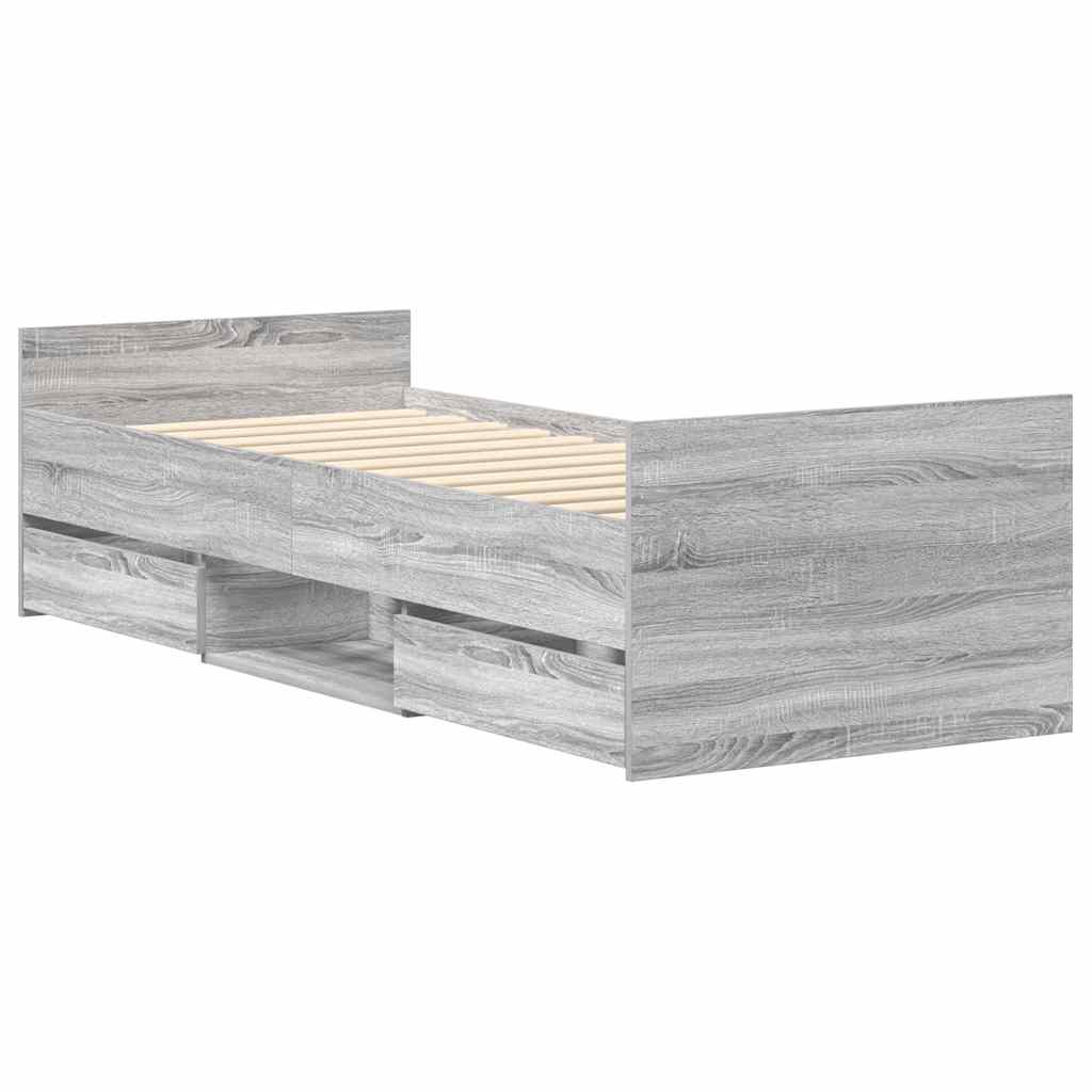 Giroletto con Testiera e Pediera Grigio Sonoma 75x190 cm 3203822