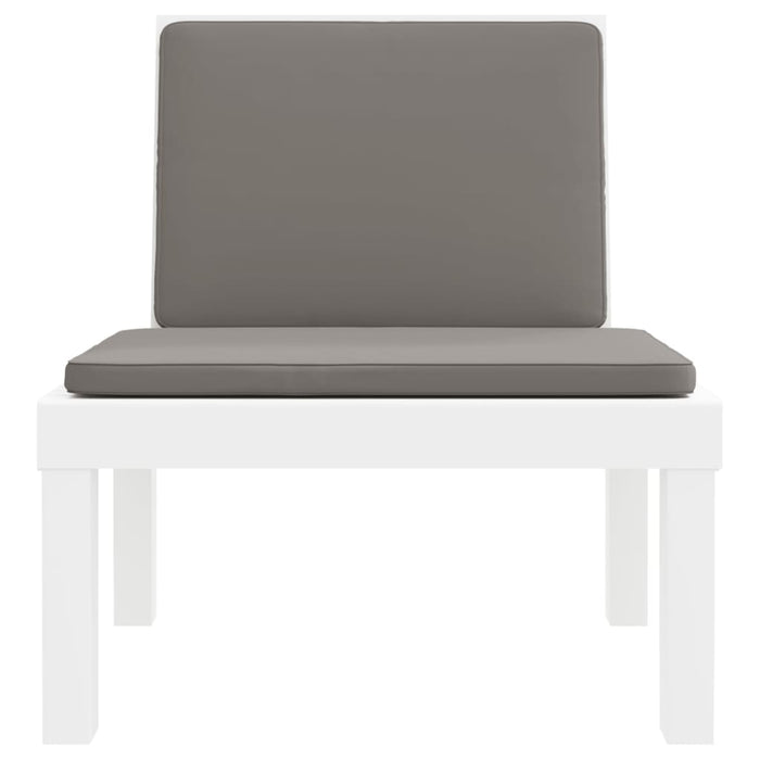 Set Salotto da Giardino 3 pz con Cuscini Bianco in PP