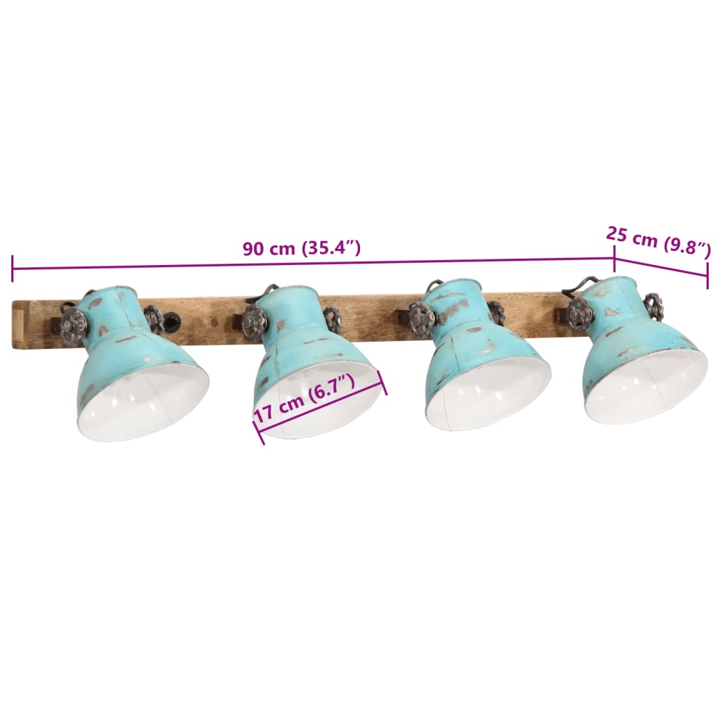 Lampada a Parete 25 W Blu Anticato 90x25 cm E27 371819