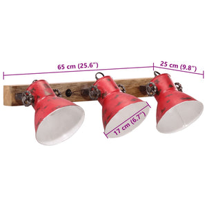 vidaXL Lampada a Parete 25 W Rosso Anticato 65x25 cm E27