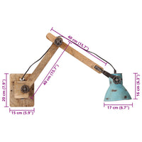 Lampada a Parete 25 W Blu Anticato 96x15x20 cm E27 371842