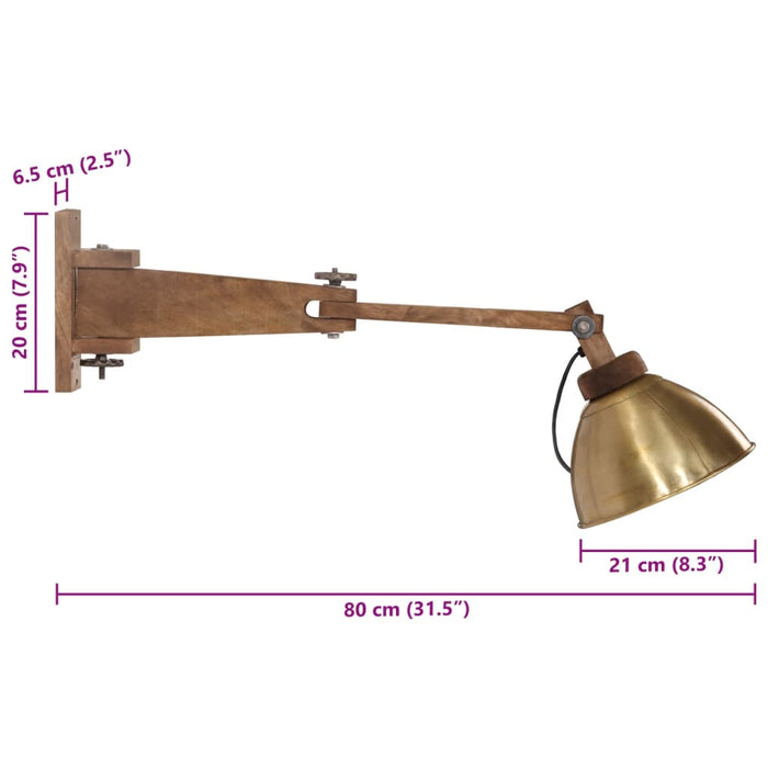 Lampada a Parete 25 W Ottone Anticato E27 371910