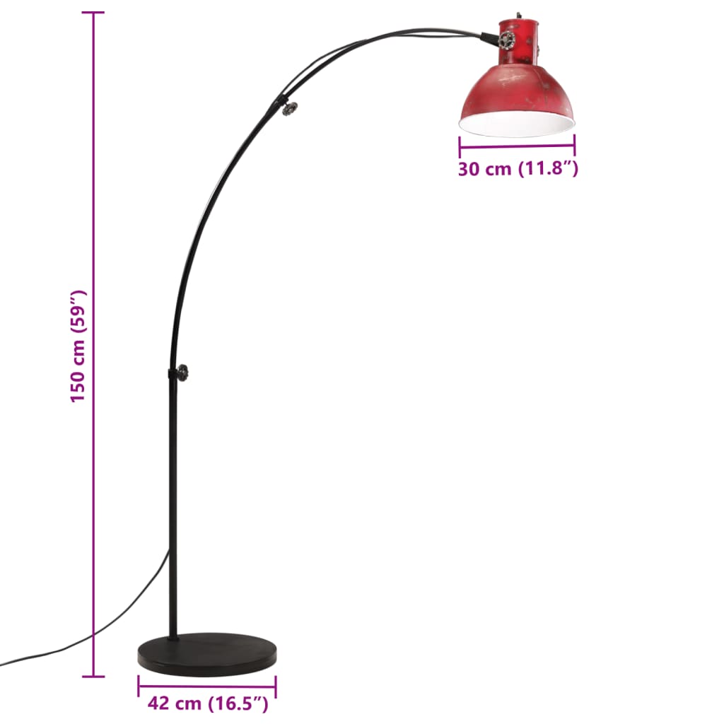 Lampada da Terra 25 W Rosso Anticato 150 cm E27 371941