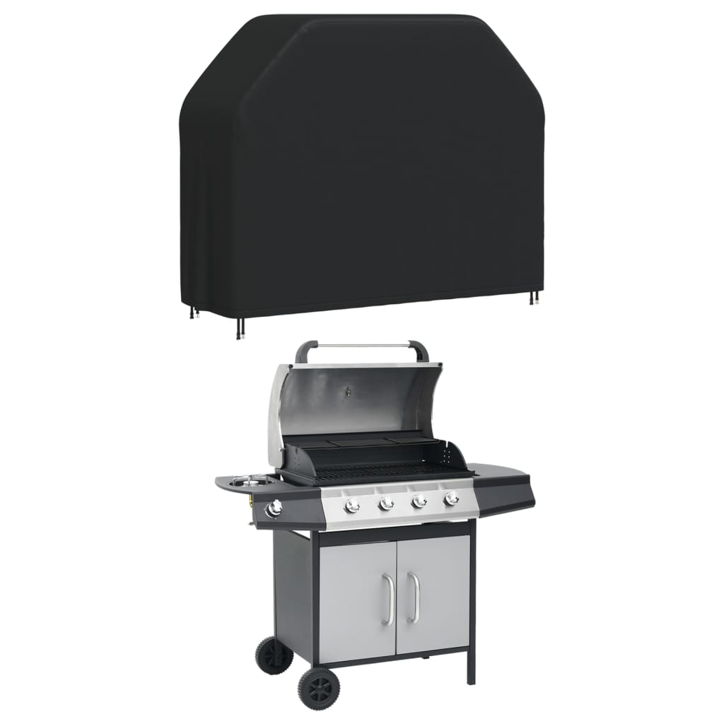 Copertura per Barbecue 162x61x122 cm Nera 420D Oxford 359678