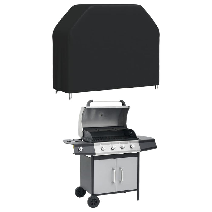 Copertura per Barbecue 162x61x122 cm Nera 420D Oxford 359678