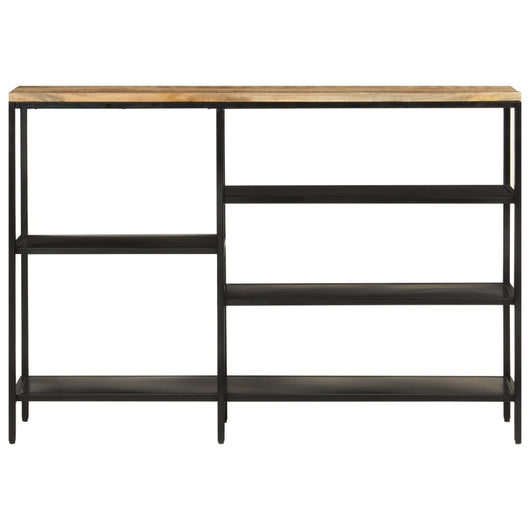 Tavolo Consolle 110x30x75cm Legno Massello Mango Grezzo e Ferro