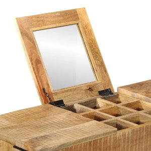 vidaXL Toeletta 105x35x75cm Legno Massello Mango Grezzo e Ferro