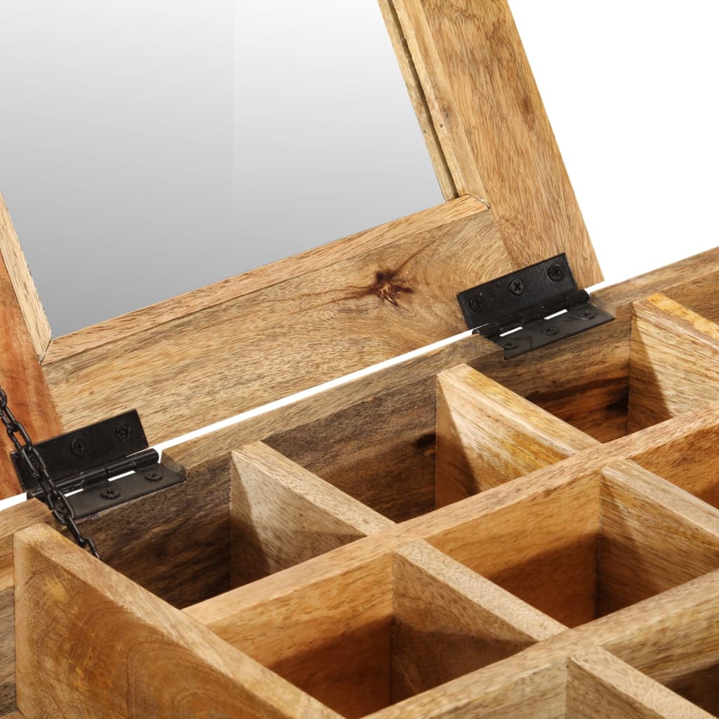 vidaXL Toeletta 105x35x75cm Legno Massello Mango Grezzo e Ferro