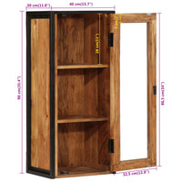 vidaXL Mobile Bagno a Muro 40x30x90 cm Legno Massello Acacia e Ferro