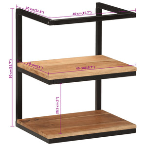 Mensola da Parete 40x30x50 cm Legno Massello di Acacia e Ferro 372749