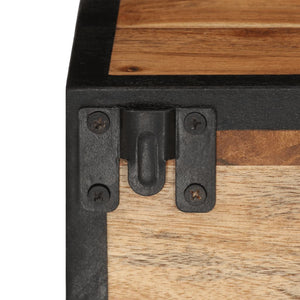 Comodino a Parete 35x35x20 cm in Legno Massello di Acacia 372751