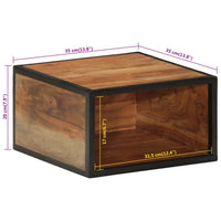 Comodino a Parete 35x35x20 cm in Legno Massello di Acacia 372751