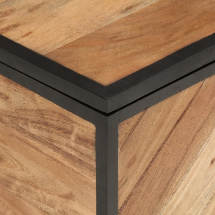 Scatola Portaoggetti 60x30x30 cm Legno Massello Acacia e Ferro 372752