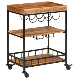 Carrello da Bar 60x40x80 cm Legno Massello di Acacia e Ferro 372753