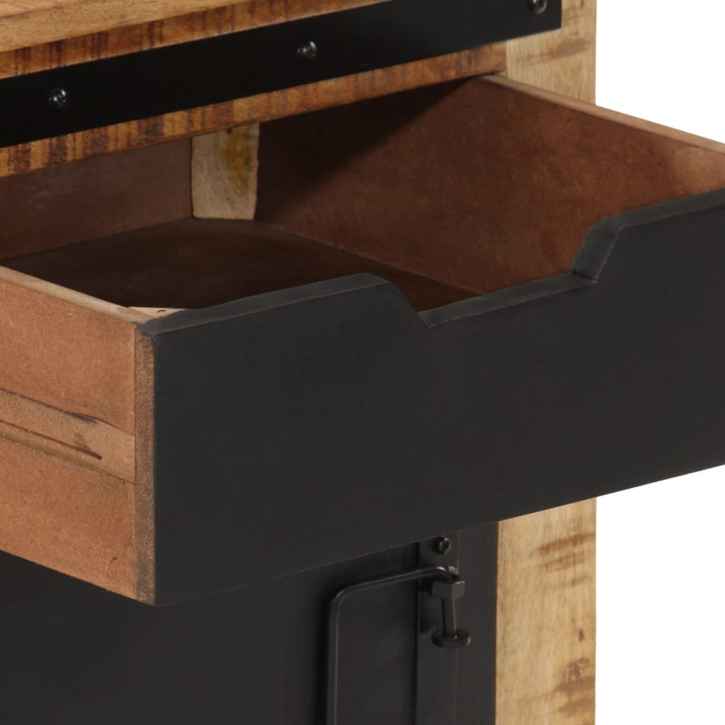 Comodino-Tavolino da notte 45x40x45 cm in Legno Massello di Mango