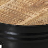 Tavoli da Bar a Tamburo 3pz in Legno Massello Grezzo di Mango 358933