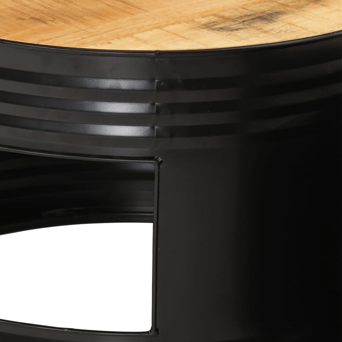 Tavoli da Bar a Tamburo 3pz in Legno Massello Grezzo di Mango 358933