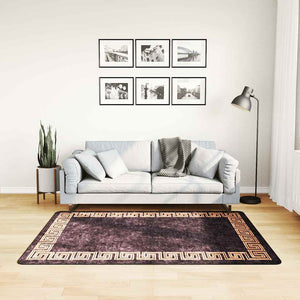 Tappeto Lavabile Nero e Oro 120x170 cm Antiscivolo 373982