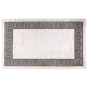Tappeto Lavabile Bianco e Nero 150x230 cm Antiscivolo 373989