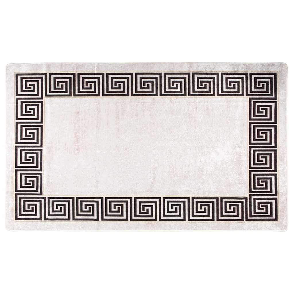 Tappeto Lavabile Bianco e Nero 150x230 cm Antiscivolocod mxl 131866