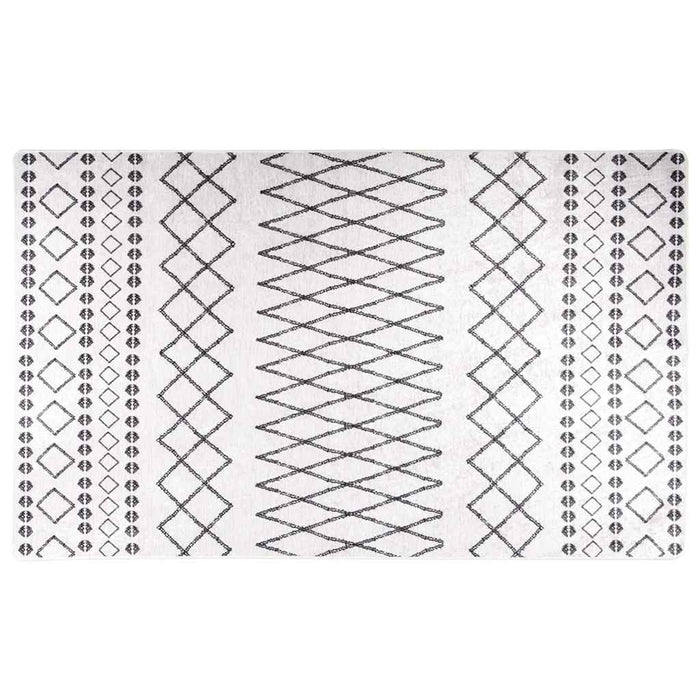 Tappeto Lavabile Nero e Bianco 120x170 cm Antiscivolo