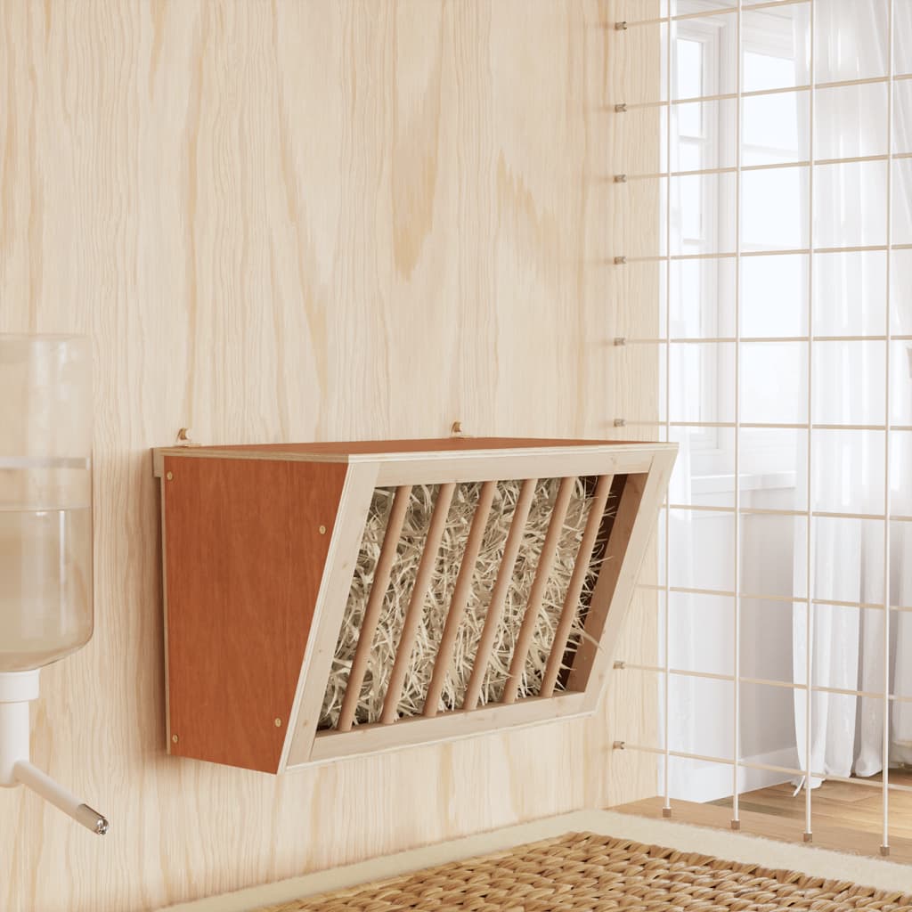 Mangiatoia per Conigli 37x18,5x23 cm in Legno Massello di Abete 172424