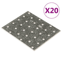 Piastre Forate 20 pz 2 mm 120x100 mm Acciaio Zincatocod mxl 83318