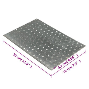 Piastre Forate 20 pz 2 mm 300x200 mm Acciaio Zincato 155551
