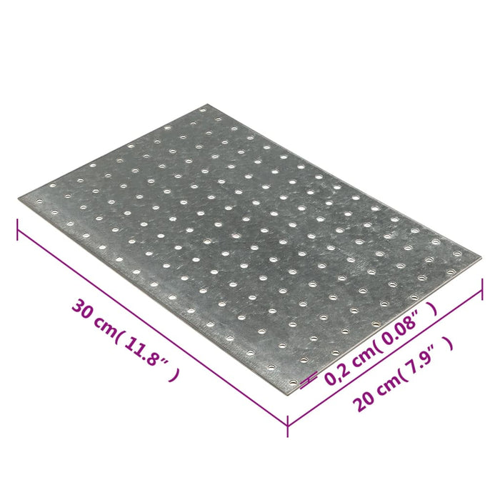 Piastre Forate 20 pz 2 mm 300x200 mm Acciaio Zincato 155551