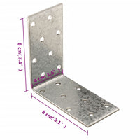 Staffe Angolari 40 pz 2 mm 80x40x80 mm Acciaio Zincato 155555