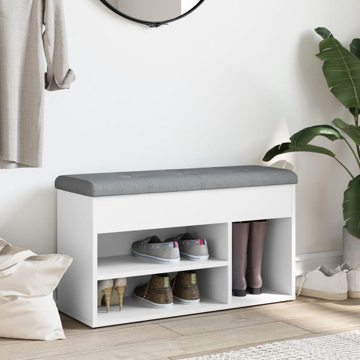 Panca Porta Scarpe Bianca 82x32x45,5 cm in Legno Multistratocod mxl 109628