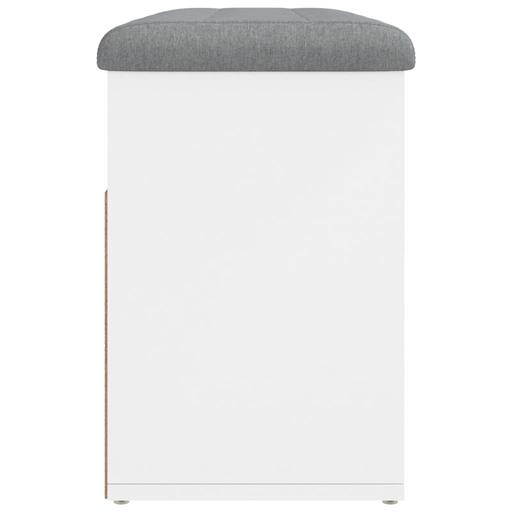 Panca Scarpiera Bianca 82x32x45,5 cm in Legno Massello 835026