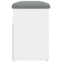 Panca Scarpiera Bianca 82x32x45,5 cm in Legno Massello 835026