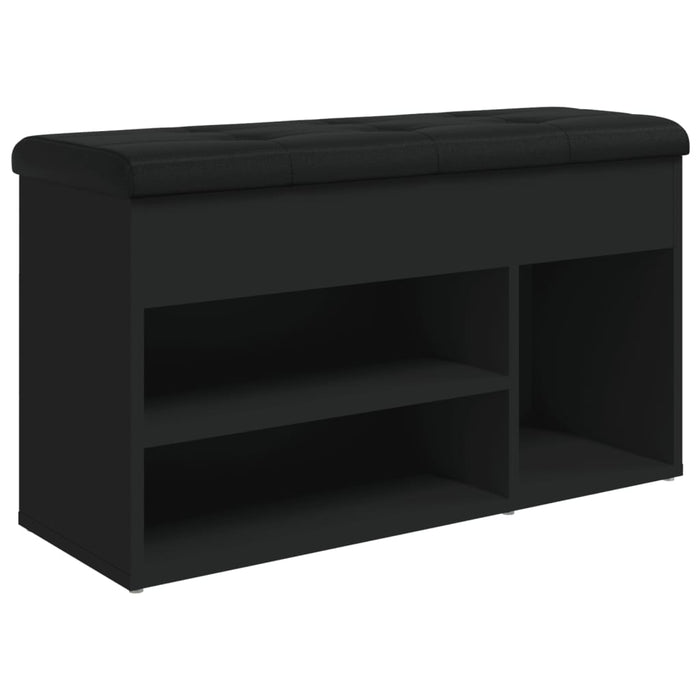 Panca Porta Scarpe Nera 82x32x45,5 cm in Legno Multistrato 835027