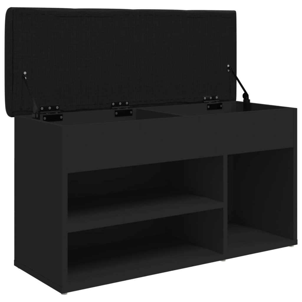 vidaXL Panca Porta Scarpe Nera 82x32x45,5 cm in Legno Multistrato
