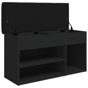 vidaXL Panca Porta Scarpe Nera 82x32x45,5 cm in Legno Multistrato