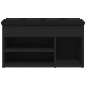 vidaXL Panca Porta Scarpe Nera 82x32x45,5 cm in Legno Multistrato