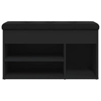 Panca Porta Scarpe Nera 82x32x45,5 cm in Legno Multistrato 835027
