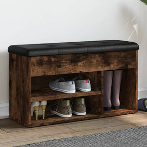 Panca Porta Scarpe Rovere Fumo 82x32x45,5 cm Legno Multistratocod mxl 109629