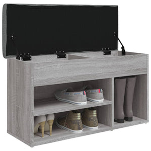 Panca Porta Scarpe Grigio Sonoma 82x32x45,5cm Legno Multistrato 835031