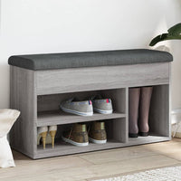 Panca Porta Scarpe Grigio Sonoma 82x32x45,5cm Legno Multistrato 835031