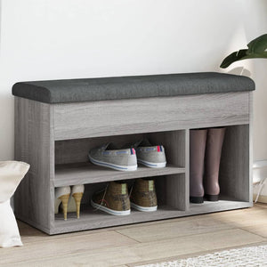 Panca Porta Scarpe Grigio Sonoma 82x32x45,5cm Legno Multistrato 835031