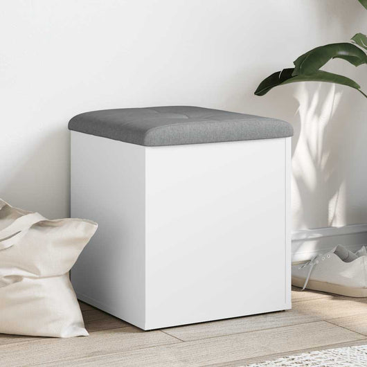 Panca contenitore bianca 42x42x45 cm in legno ingegnerizzato 835033