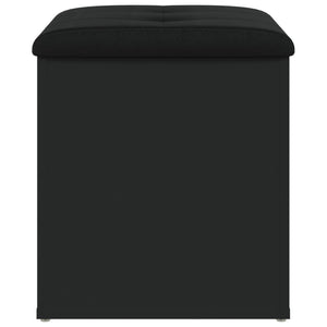 Panca Portaoggetti Nera 42x42x45 cm in Legno Multistrato